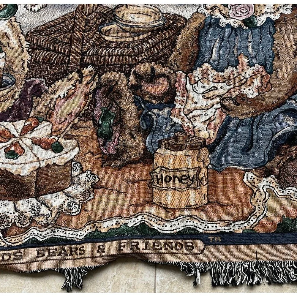 Boyds Bears and Friends Throw Blanket Woven Life is a Picnic 68